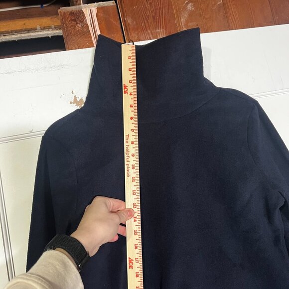 Talbots Fleece Mockneck Sweater Navy Blue Size Medium Cozy Warm NWT - Picture 5 of 10